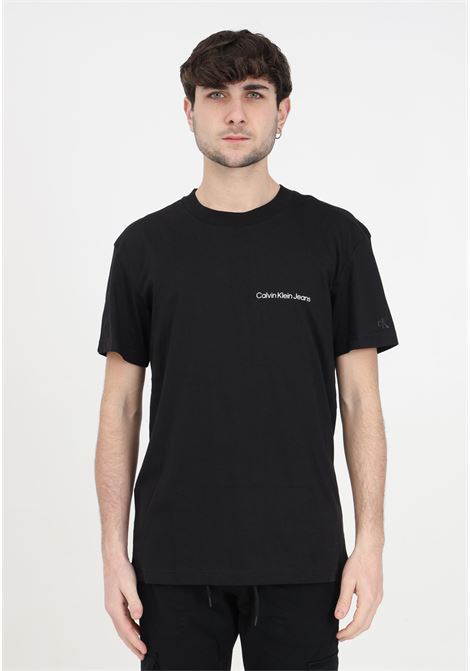 Black men's t-shirt with white logo CALVIN KLEIN JEANS | J30J324671BEHBEH